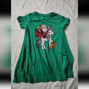 SORock girls size 5T Santa unicorn shirt #DD3